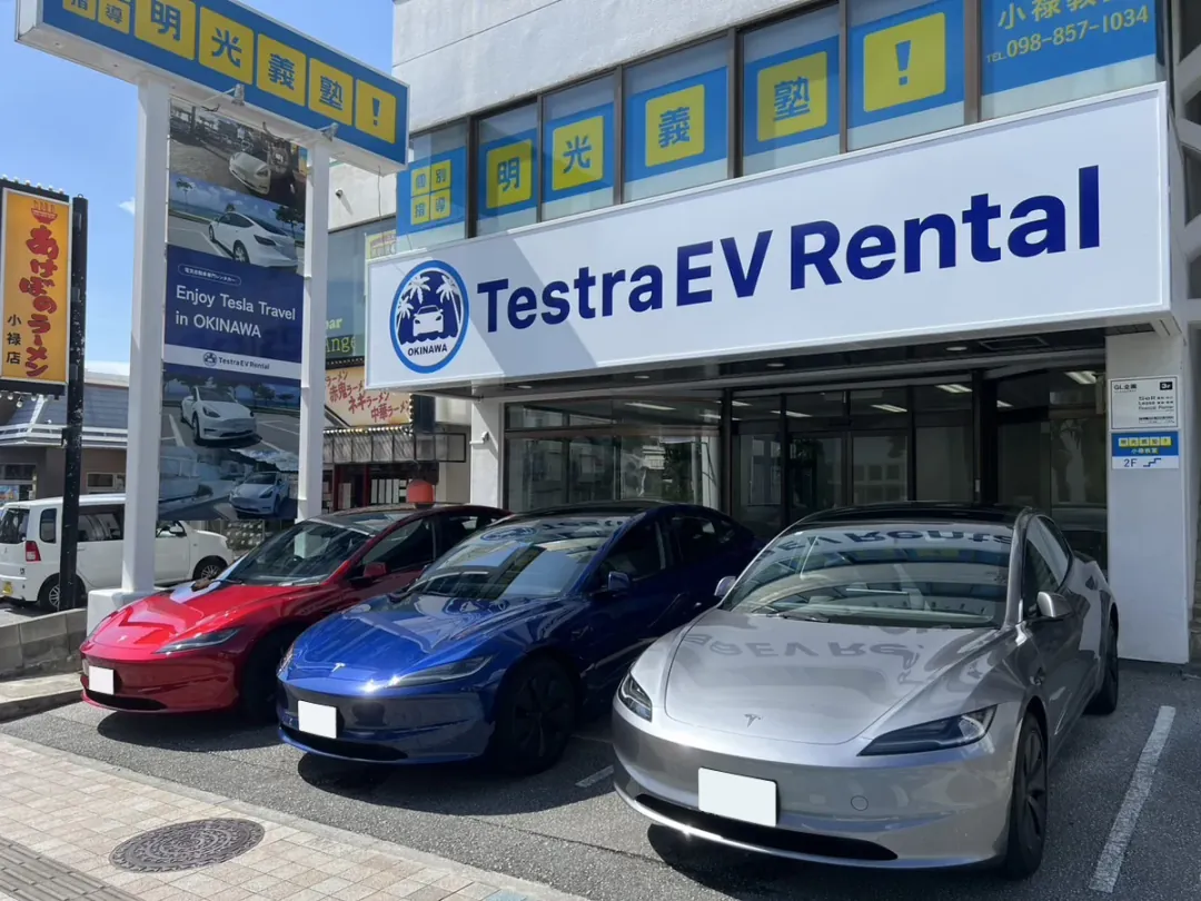 Testra EV Rental storefront in Naha, Okinawa